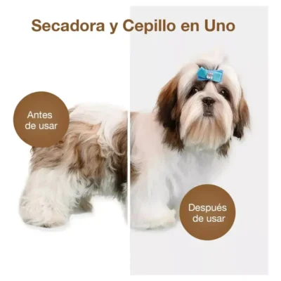 CEPILLO SECADORA DE PELO PARA MASCOTAS PERROS GATOS 2 EN 1...