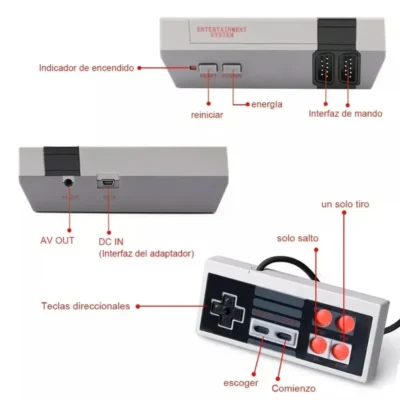 CONSOLA MINI GAMER CLÁSICO 620 JUEGOS 2 CONTROLES (2)