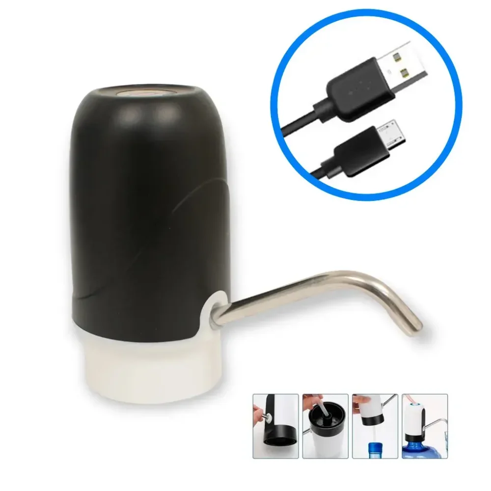 Dispensador eléctrico de agua, recargable USB, con adaptador