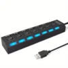 Hub Usb 2.0 7 Puertos Con Switch Led Laptop Pc Multiconector