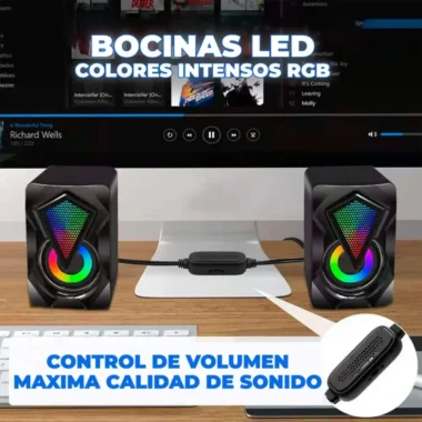 Bocinas Rgb Con Control Volumen Portátil 3.5mm BC (5)
