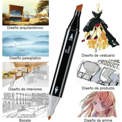 ESTUCHE 40 MARCADORES TOUCH YOUCH - DOBLE PUNTA LU8353 (6)