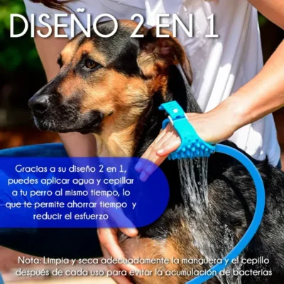 MANGUERA CON GUANTE MASAJEADOR BAÑO PARA MASCOTAS FT025M (4)