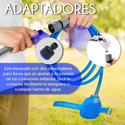 MANGUERA CON GUANTE MASAJEADOR BAÑO PARA MASCOTAS FT025M (8)