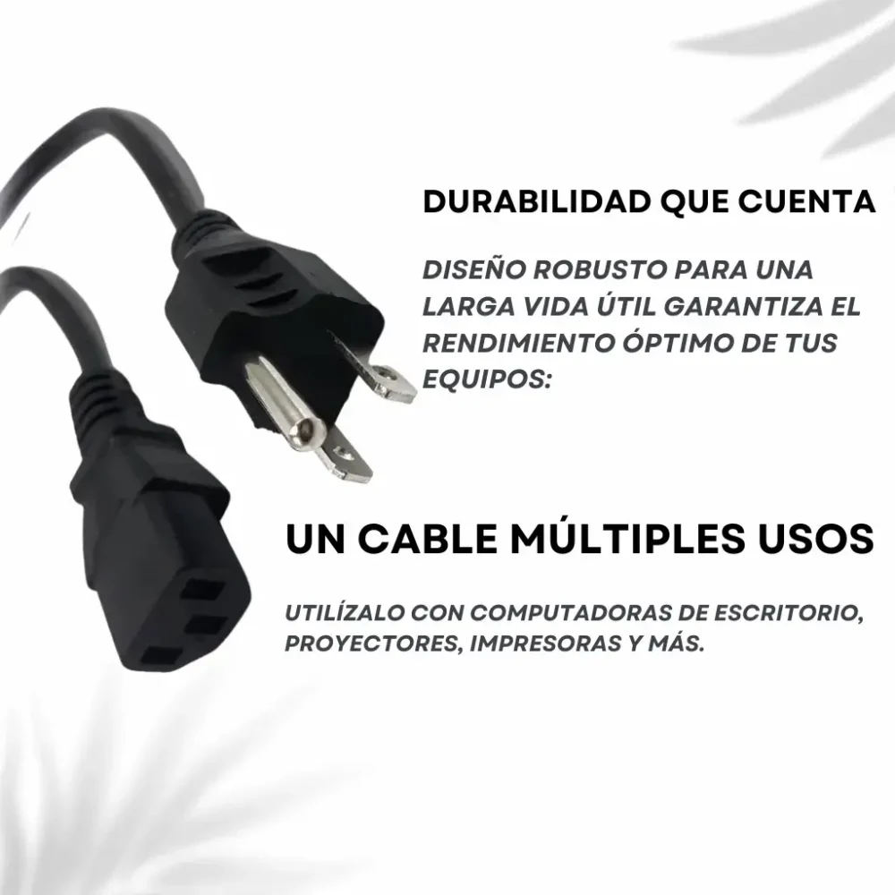 Cable De Poder Corriente Ac 1.5 Metros Pc Cpu - MODATECNO