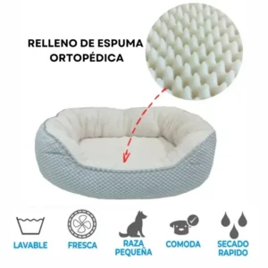 CAMA MEDIANA PARA MASCOTA ACOLCHONADA COLOR GRIS MAS.15 (1)