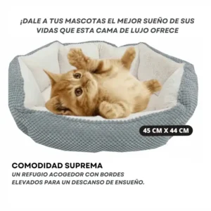 CAMA MEDIANA PARA MASCOTA ACOLCHONADA COLOR GRIS MAS.15 (2)