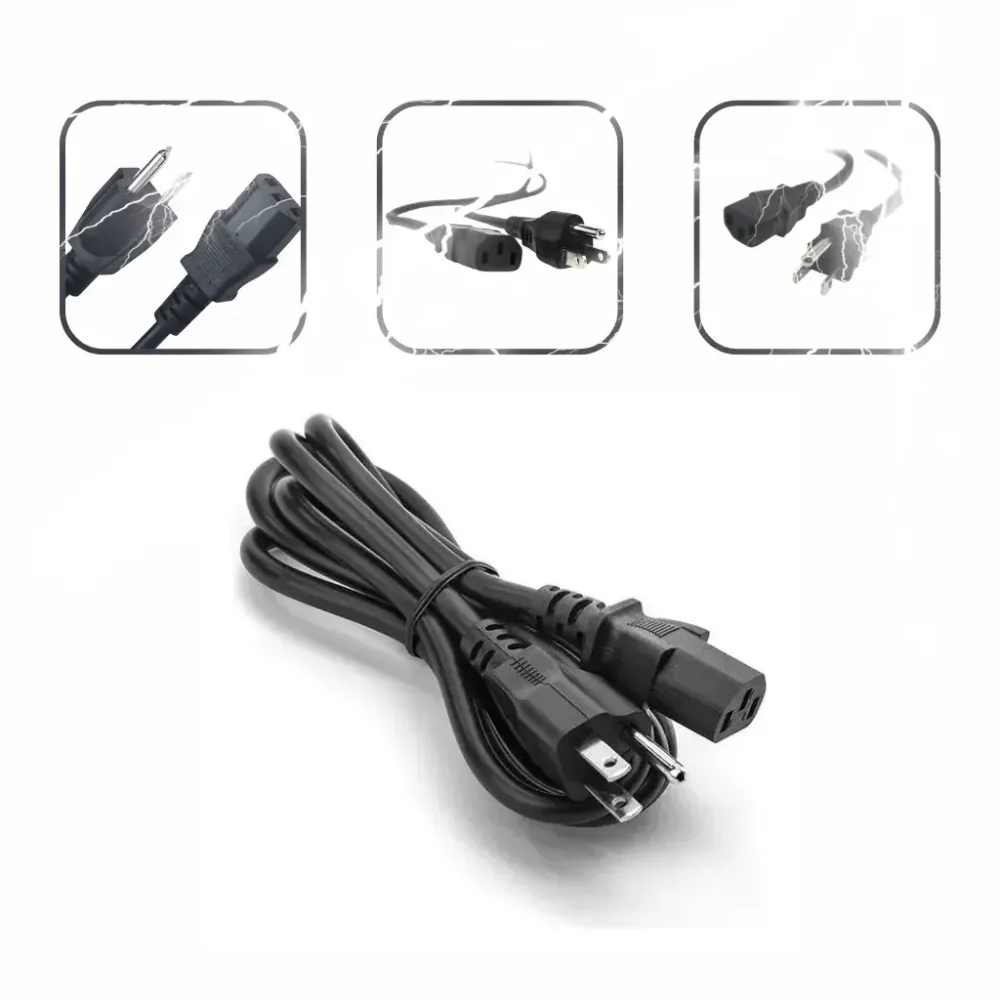 Cable De Poder Corriente Ac 1.5 Metros Para Pc Cpu O Printer