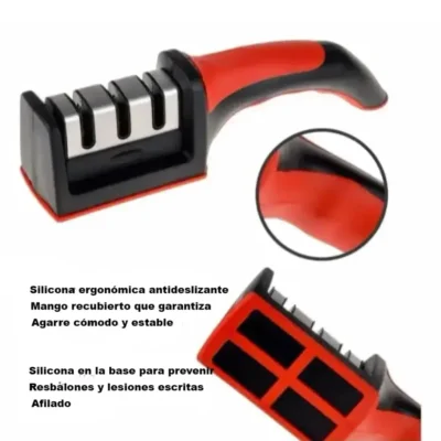 AFILADOR DE CUCHILLOS PROFESIONAL COCINA 3 RANURAS CERAMICA.... (4) (1)