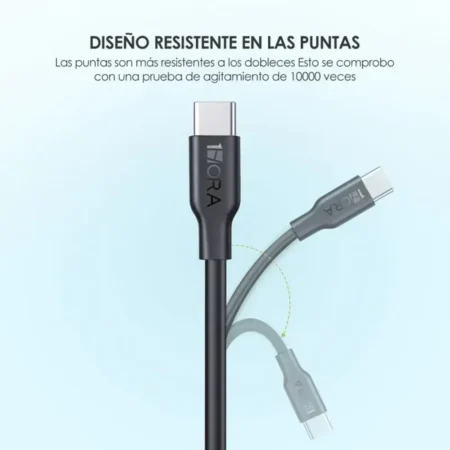Cable Tipo C 2 Metros Carga Rápida 1hora Transferencia Datos - Imagen 4
