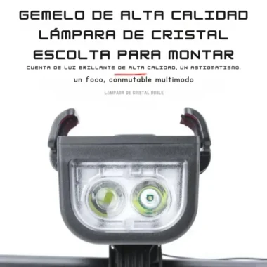 LAMPARA SOPORTE CELULAR TIMBRE DE BICICLETA RECARGABLE ROJA T-606-8601 (1)