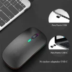 MOUSE OPTICO RATON GAMER INALAMBRICO LUZ RGB USB RECARGABLE (2) (1)