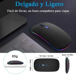 MOUSE OPTICO RATON GAMER INALAMBRICO LUZ RGB USB RECARGABLE (3) (2)