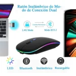MOUSE OPTICO RATON GAMER INALAMBRICO LUZ RGB USB RECARGABLE (8) (1)