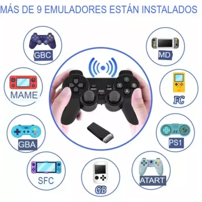 CONSOLA DE VIDEO JUEGOS RETRO 4K CON CONTROLES INALAMBRICOS 2.4G.SEM (3)