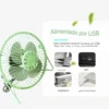 MINI VENTILADOR METÁLICO PORTÁTIL USB DE 4 PULGADAS VERDE (02)