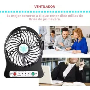 VENTILADOR PORTATIL RECARGABLE USB CON LUZ LED 3 VELOCIDADES (5) (1)