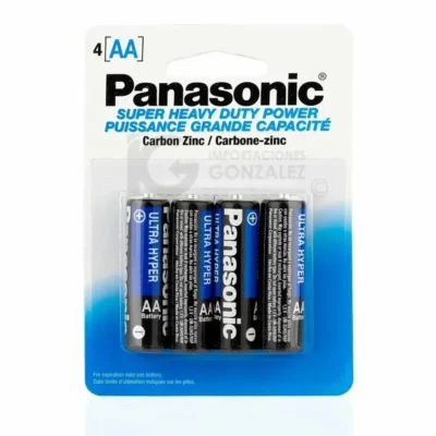 BATERIAS AA PANASONIC PAQUETE 4 PZAS PILAS SUPER HEAVY DUTY