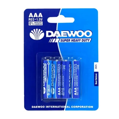 BATERIAS AAA DAEWOO PILAS BLISTER SUPER HEAVY PAQUETE 4 PZAS