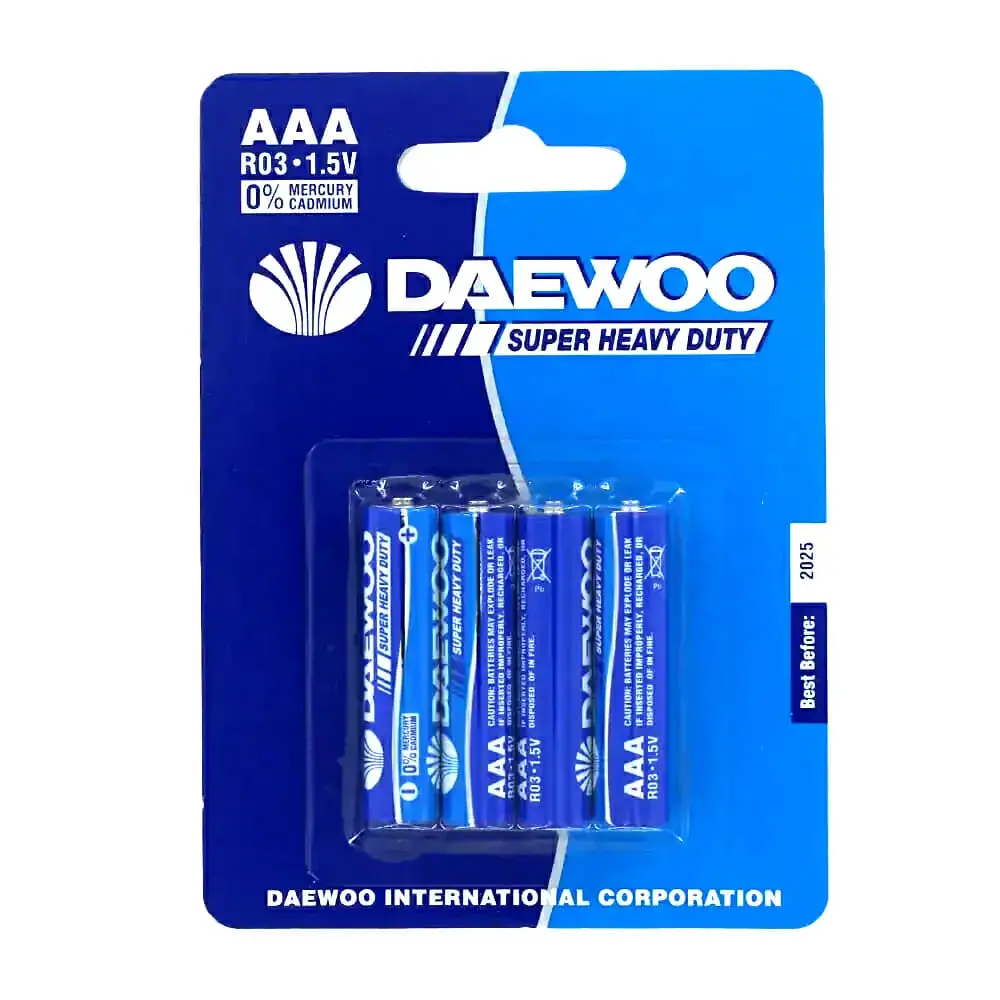 Baterias AAA Daewoo Pilas Blister Super Heavy Paquete 4 Pzas