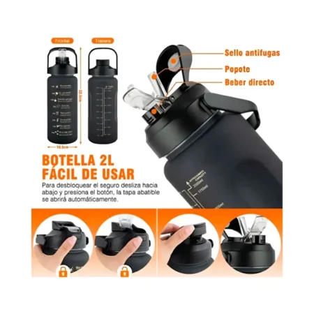 Botella Deportiva Para Agua 3 En 1 Con 3 Niveles Distintos (2)