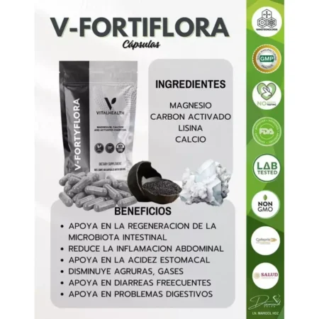 V- FORTYFLORA VITALHEALTH 60 CAPS DIGESTIVO SABOR SIN SABOR (1) (1)