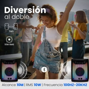 Bocina Karaoke Vorago Ksp-180 3 Pulgadas Rgb 4 Hrs Usb Tws (4)