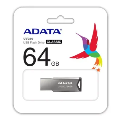 Memoria Usb Adata Uv250 Auv250-64g-rbk 64gb 2.0 Plateado (2)