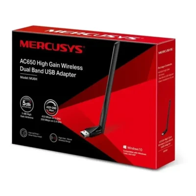 Adaptador Red Inalambrico Usb Mercusys Mu6h Wifi Banda Dual