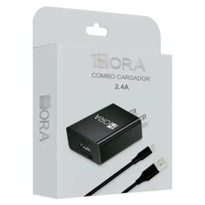 Combo Cargador Carga Rápida Tipo C Usb Celular 2.4a 1 Hora