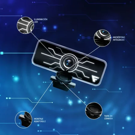Camara Web Game Factor Wg400 1080p Led Usb Negra - Imagen 2