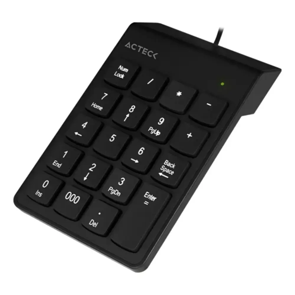 Teclado Usb Acteck Ac-932622 Negro Ergonómico Numérico