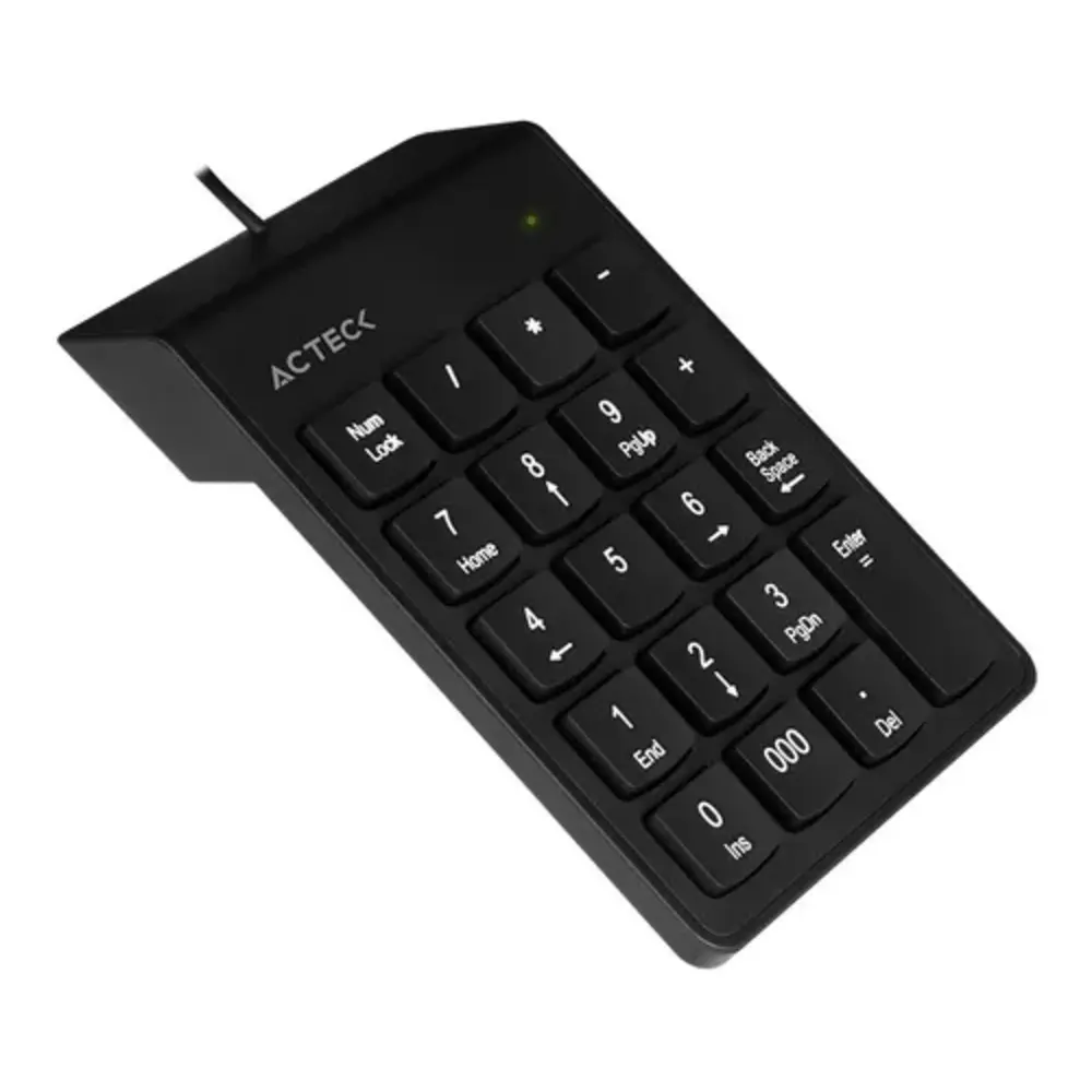 Teclado Usb Acteck Ac-932622 Negro Ergonómico Numérico - Imagen 2