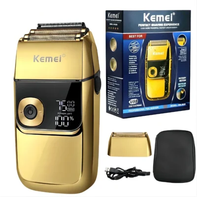 Afeitadora Cortadora Kemei Recargable Km-2028 Color Dorado