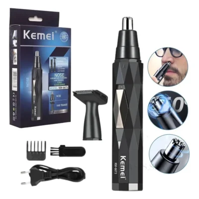 Kemei Cortadora De Vello 2 En 1 Nariz Oreja Patillas Km-6673