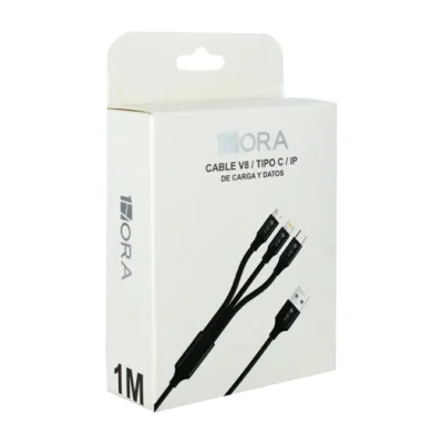 Cable Usb C 3 En 1 Para Ip V8 Tipo C Cable 1m 2.1a Cab259