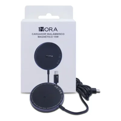 Cargador Magnetico Inalambrico 15w 1hora Tipo C Gar281 Negro