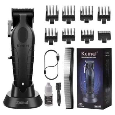 Kemei Km2296 Maquina Cortar Cabello Inalámbrica Recargable