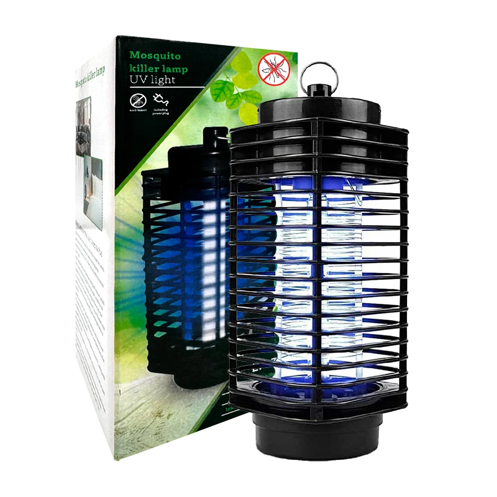 Lámpara Mata Mosquitos Eléctrica Interior Y Exterior Luz Led Negro
