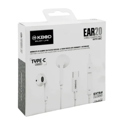 Audífonos Kbod Ear20 Tipo C Con Micrófono Y Extra Bass