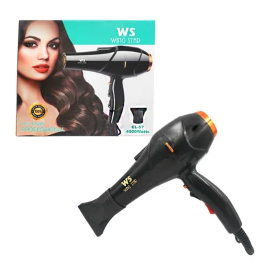 Secadora De Cabello Pro 4000 Watts Wing Star Color Negro