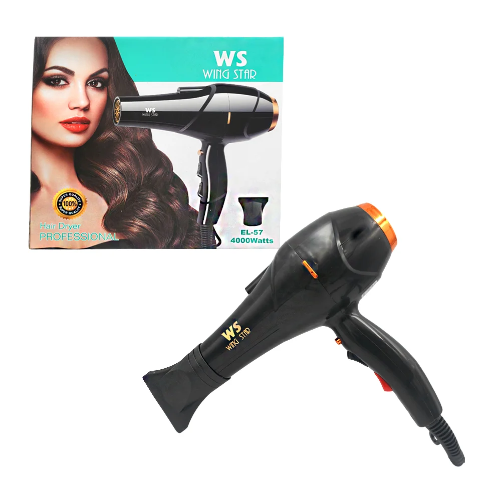 Secadora De Cabello Pro 4000 Watts Wing Star Color Negro